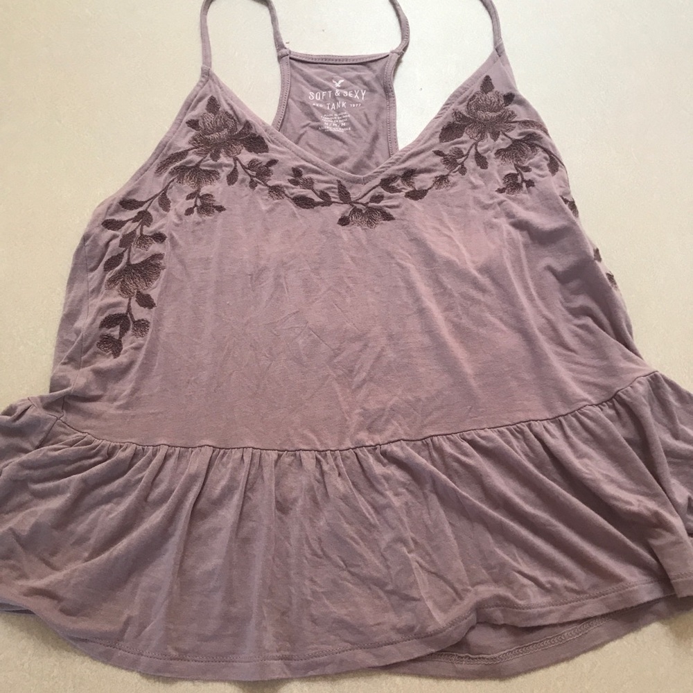 American Eagle Embroidered Floral Tank